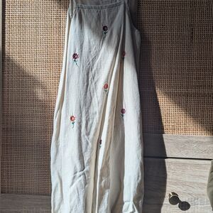 Floral Embroidered Cream Dress